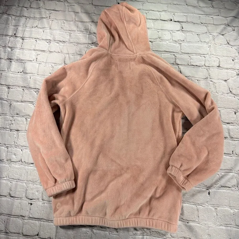 Athleta Girl Cozy Feelin Great Plush Full Zip Hooded Fleece Pink Size L/12  A